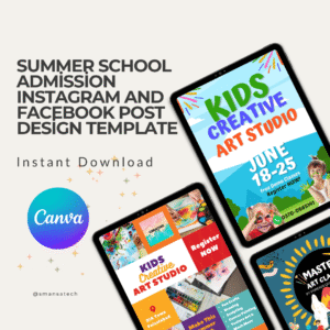 Editable Canva Template - Kids Art & Craft Summer School
