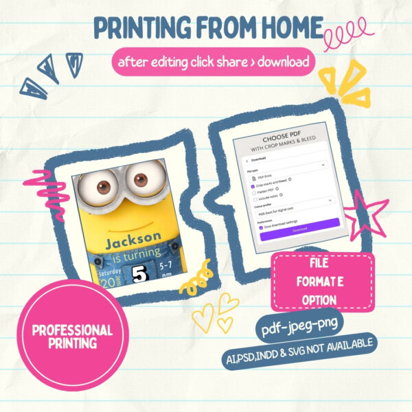 Editable Birthday Party Invitations, Digital Kids Party Invite, Instant Download - Image 6
